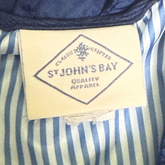 St. John’s Bay Blue Quilted Jacket Snap Front Lightweight Coat - Picture 9 of 10